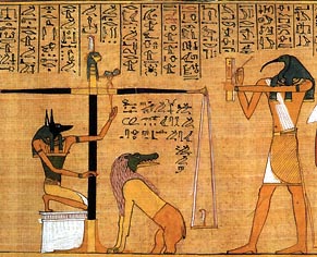 From left to right: Anubis, Ammit, and Thoth