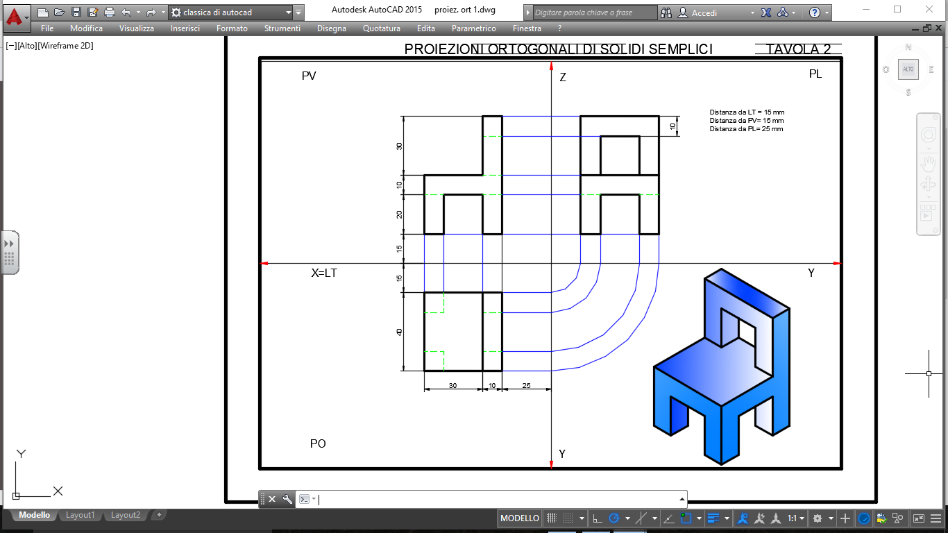 Tavola 20 Proiezioni Ortogonali Di Un Solido Semplice E Assonometria Isometrica Facilitata Benvenuti Su Ttrg1at