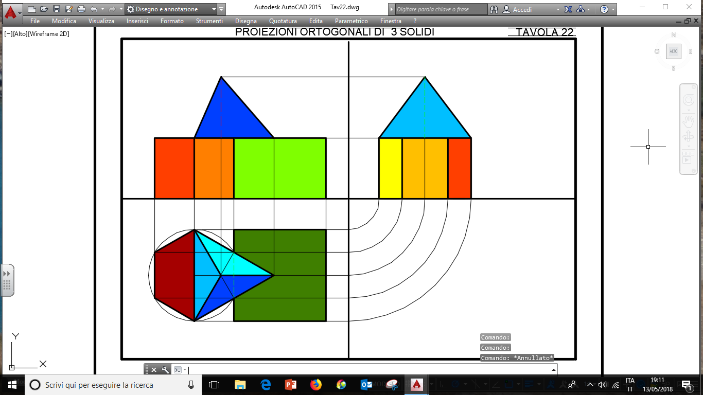Proiezioni Ortogonali Di Tre Solidi Semplici Parallelepipedo Verde Prisma A Base Esagonale Sui Toni Arancio Piramide A Base Triangolare Azzurra Di Cui Uno Sovrapposto Agli Altri Due Benvenuti Su Ttrg1at