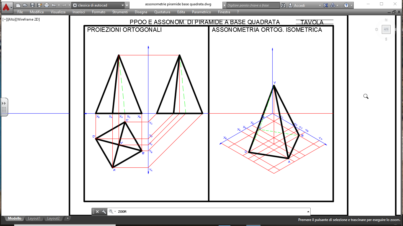 Ppoo E Assonometria Di Piramide A Base Quadrata Benvenuti Su Ttrg1at