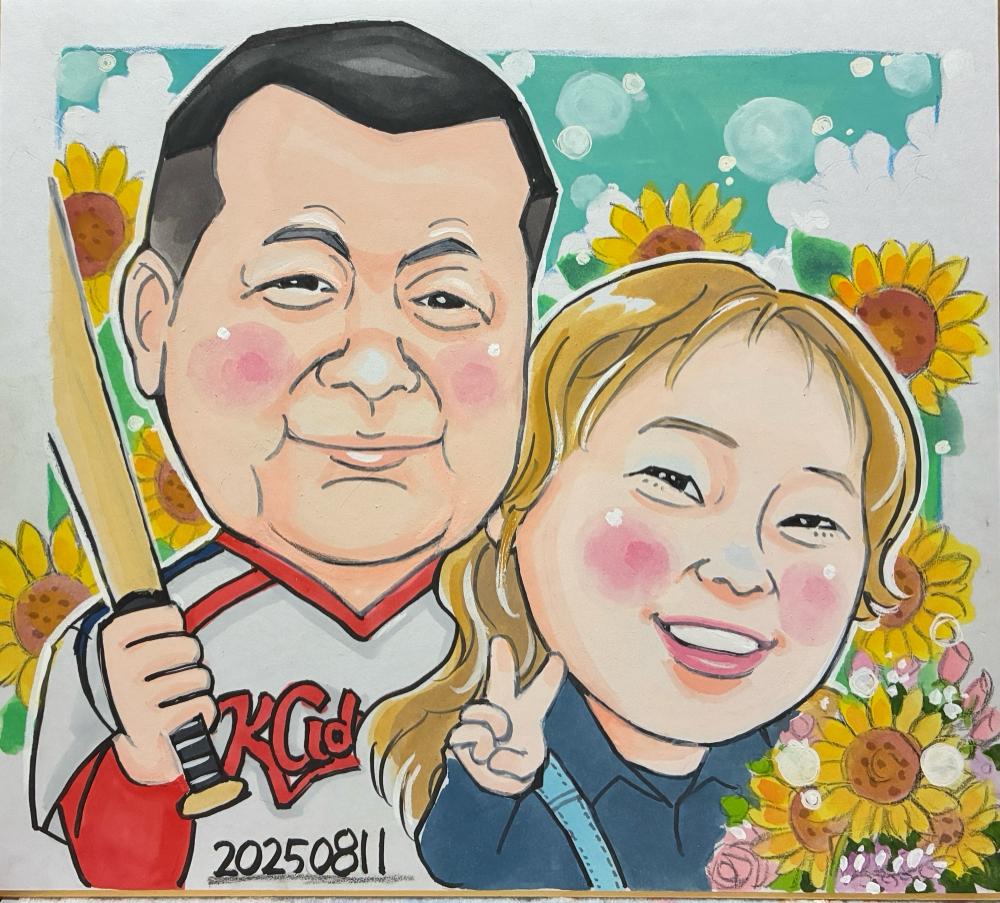 はがきサイズ　おしゃれ　似顔絵