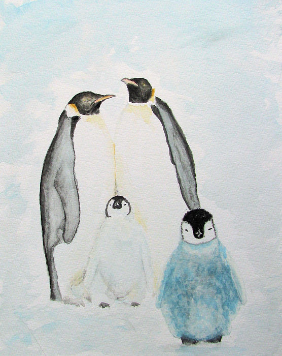 Pinguin aquarel Art