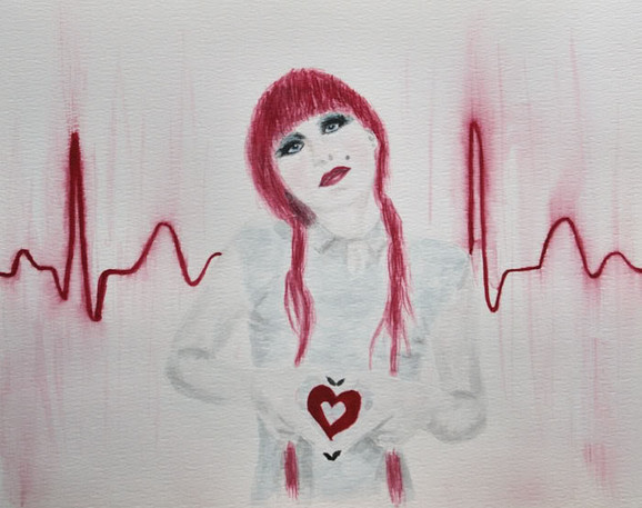 Heartbeat aquarel Art