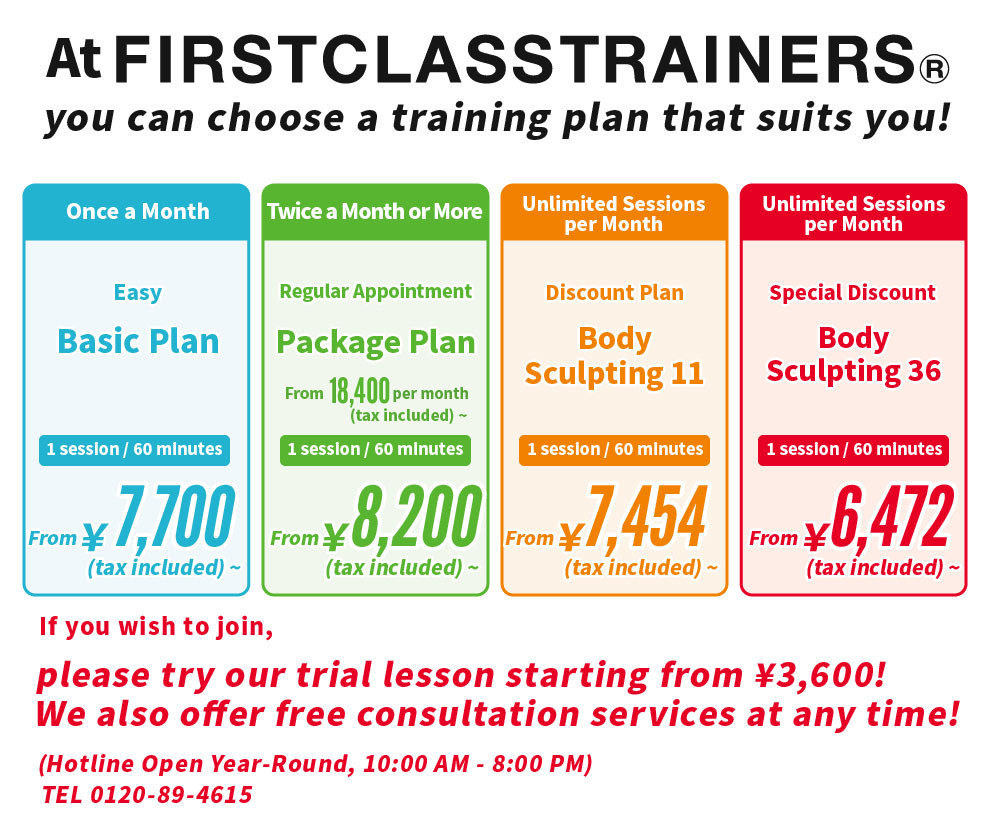 At firstclasstrainers you can choose a training plan that suits you!