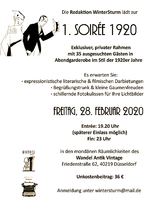 Einladung / Invitation 1. Soirée 1920 am 28. Februar 2020
