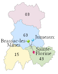 Localisation des trois sociétés fondatrices.