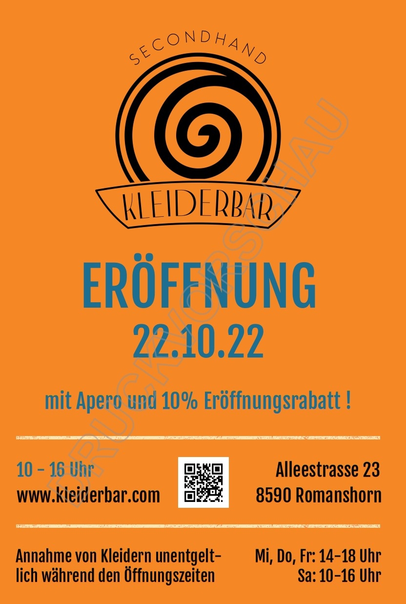 Eröffnung Secondhand KLEIDERBAR am 22.10.22