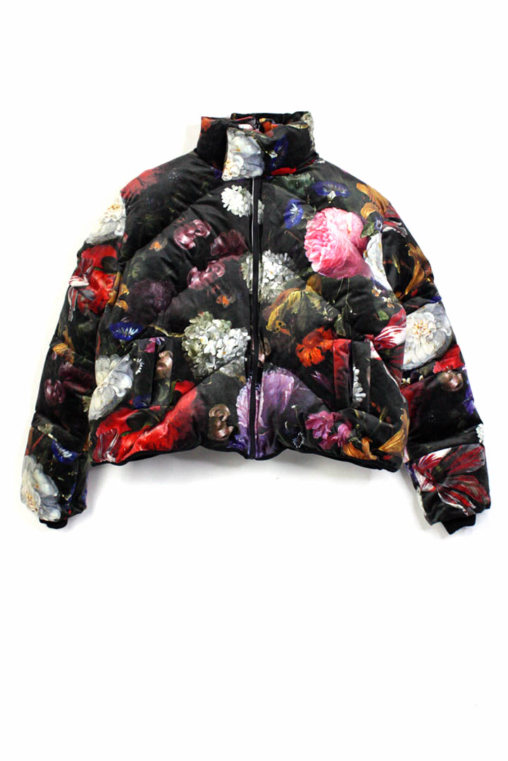 BLOOMING VELVET PUFFER JACKET