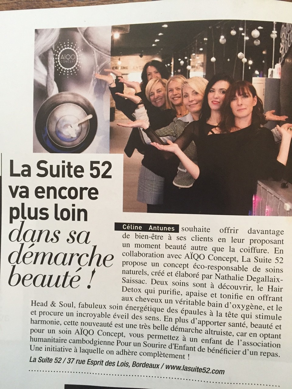 Dans la Rubrique Actualité  Céline Antunes  notre ambassadrice AÏQO Concept au coeur de Bordeaux