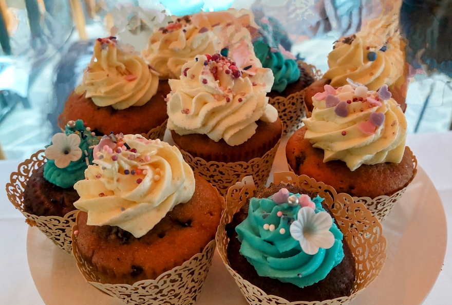 Muffins für einen Schulanfang hübsch gemacht 