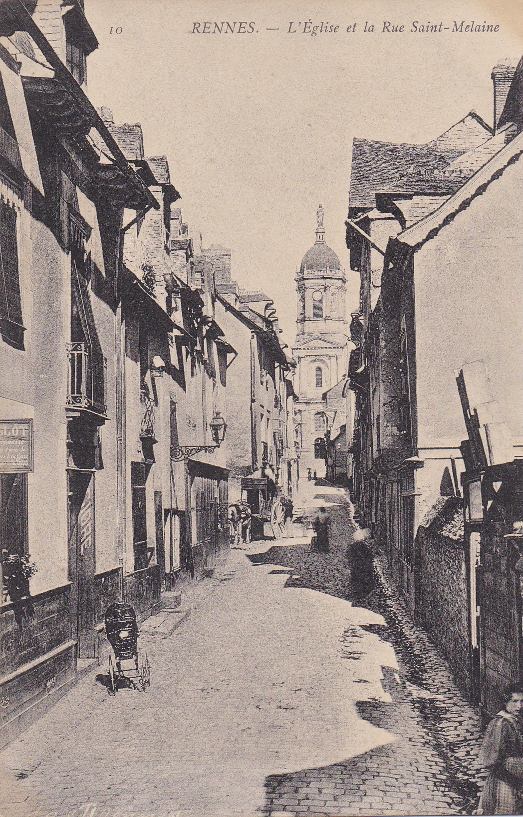 Rennes Église et rue Saint-Melaine - image numérique de Philippe MÉTAYER