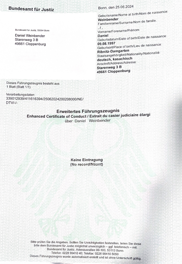 Führungszeugnis