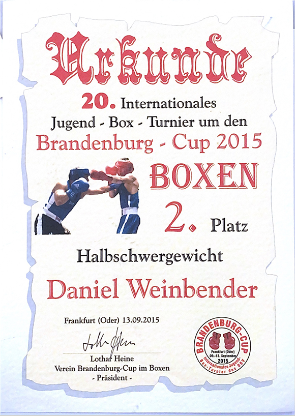 Urkunde Box Turnier