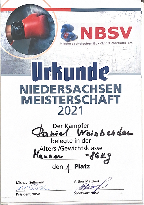 Meisterschaft Urkunde 2021