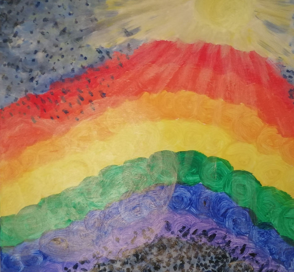 Regenbogen 30 x 30 cm Acryl -  ähnliches Bild auf Anfrage