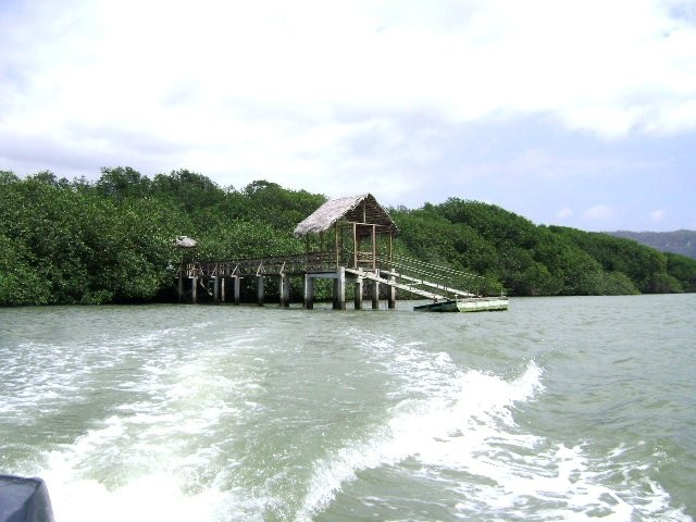 Muelle en la Isla Corazón del cantón Sucre, Bahía de Caráquez.