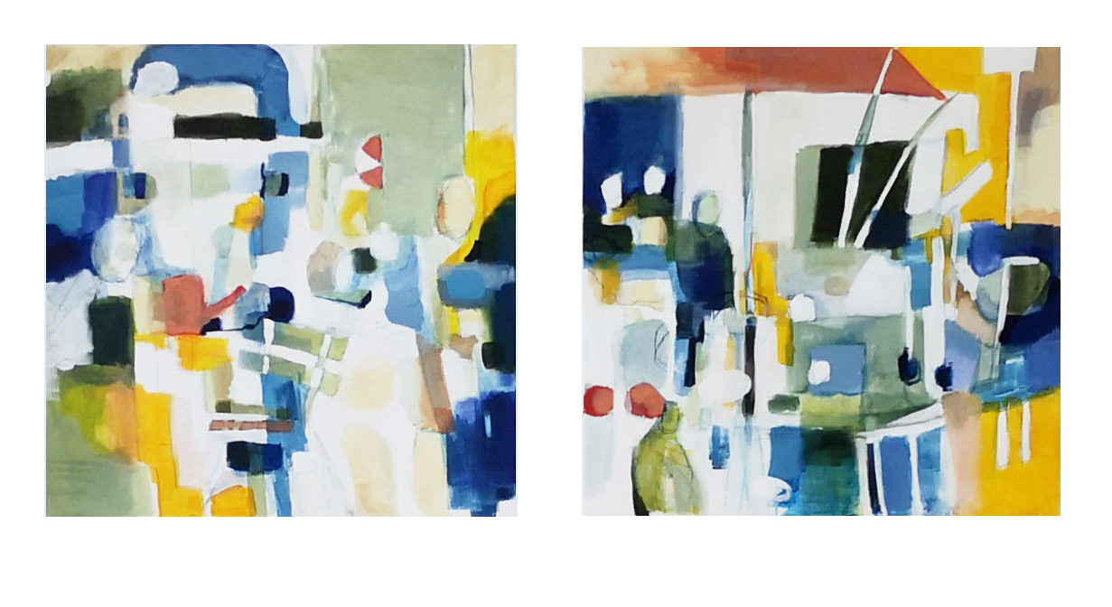 von jetzt auf gleich - acryl auf leinwand - je 90x90 - 2024