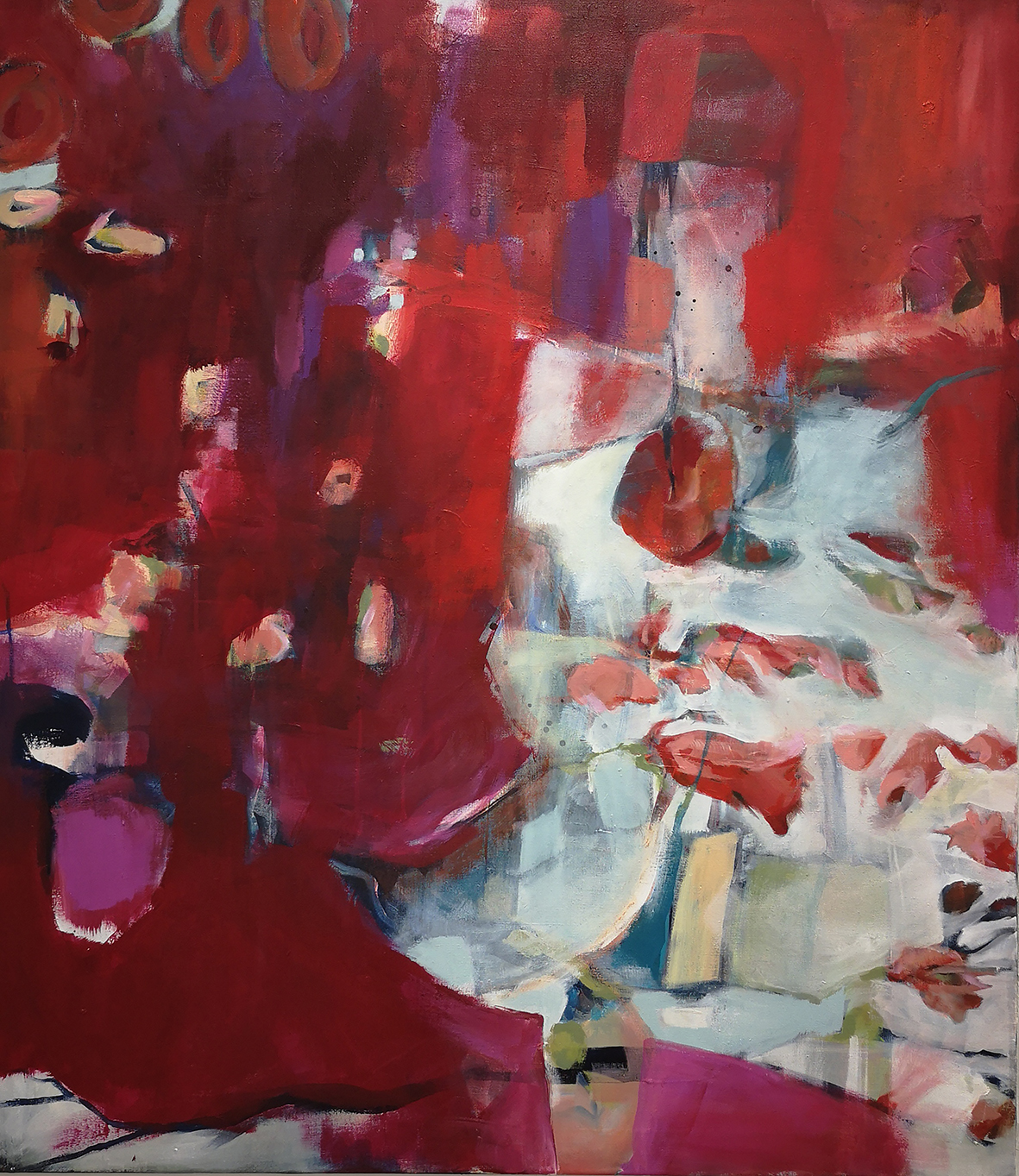 für dich solls' rote rosen regnen - acryl auf leinwand - 110x90 - 2024