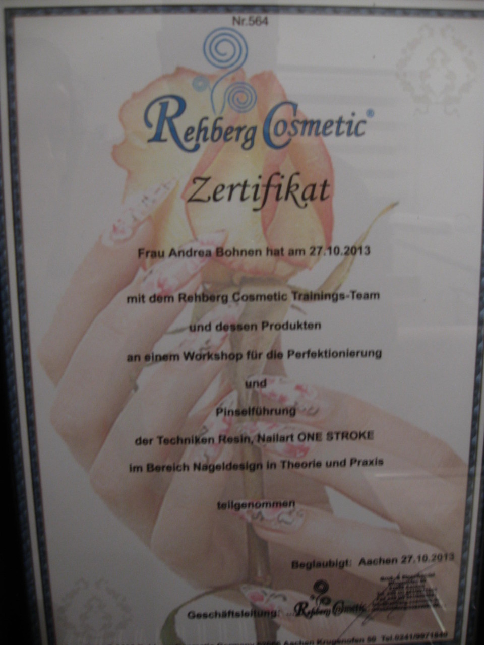 Zertifikate im Nageldesign NailTip Nagelstudio in WegbergWildenrath