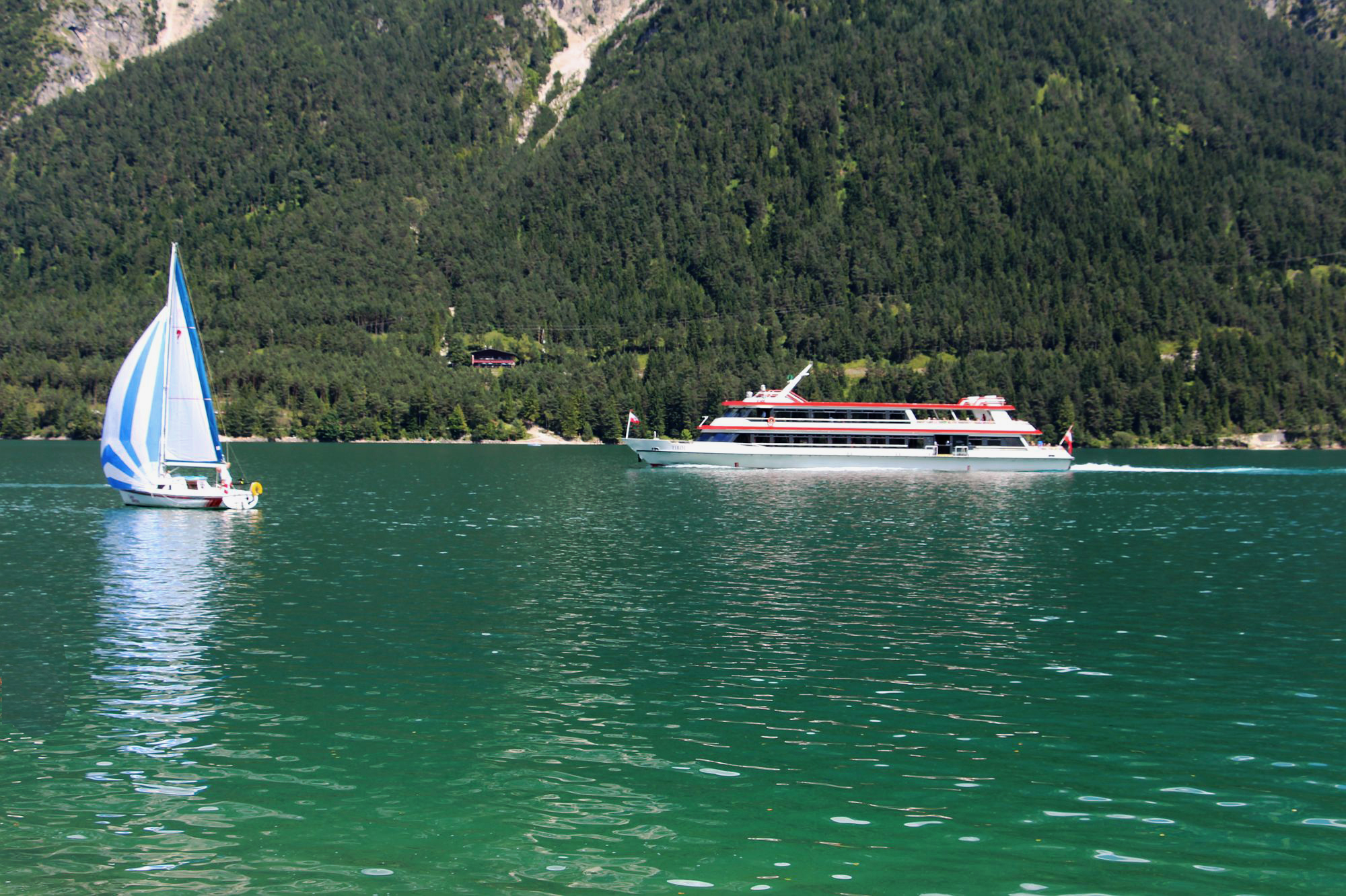 Tourist boat at a sea