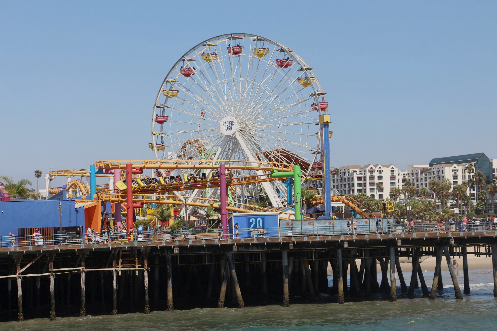 Ferris wheel on the pier of the Pacific Park in California