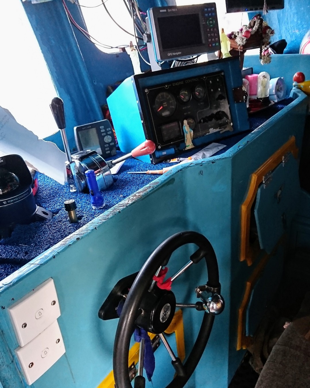 Wheelhouse of a fishing boat