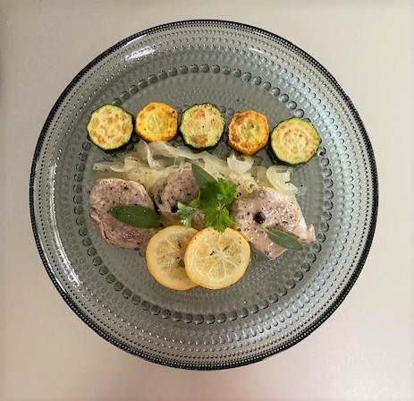 夏バテ・残暑バテ対策料理レッスンの主菜「ポーク・レモンコンフィ」