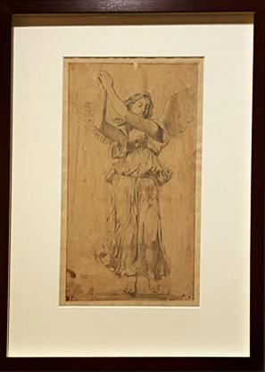 Ingres (1780-1897) - L'Archange Raphaël - dessin graphite - Musée d'Orléans - Exposition Ingres prince des artistes - artiste des princes - Château de Chantilly 2023