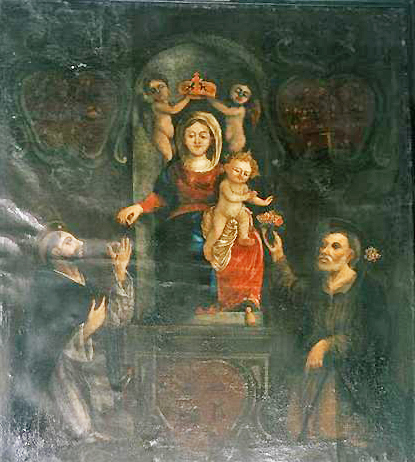 Olmo - Donation du Rosaire à Saint Dominique en présence de  Saint Joseph, d'après Domenico Piola