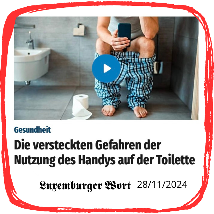 #Satir | Handy a Bicher sinn eng Gefor op der Toilette