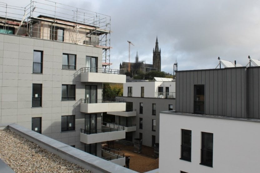 D'Foto weist de Bau vun engem sougenannten Eco-Quartier zu Arel.