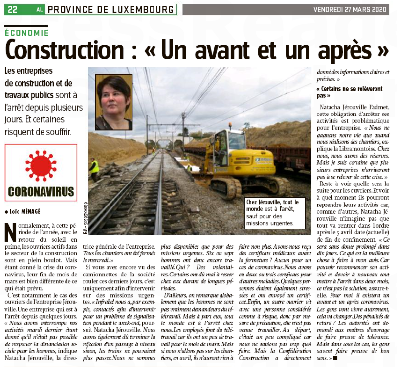 Article "Construction : "Un avant et un après"