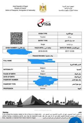 Immigration card ägypten