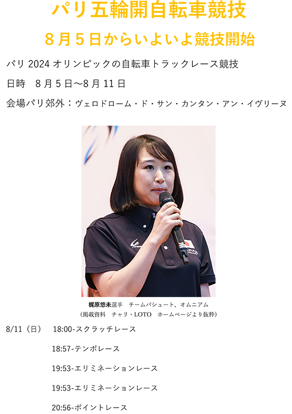 パリ五輪自転車競技競技開始｜金物 大橋 猫部長 新発信