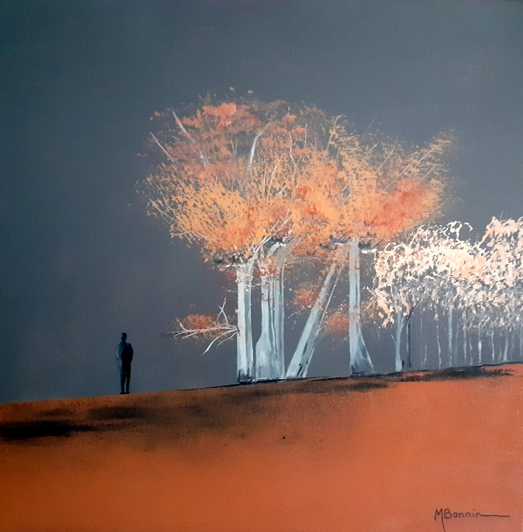 Nostalgie automnale - Acrylique sur toile - 50 x 50cm - Prix 150 euros
