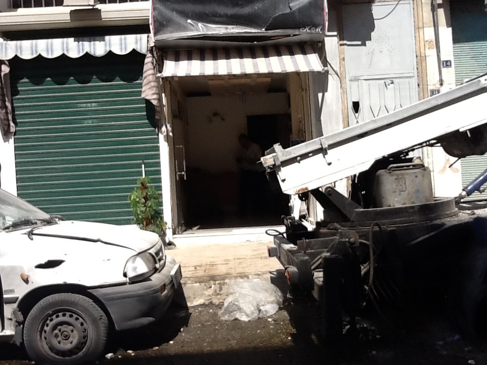 Aleppo – mortar very close to my brother’s home Wednesday 26-09-2012