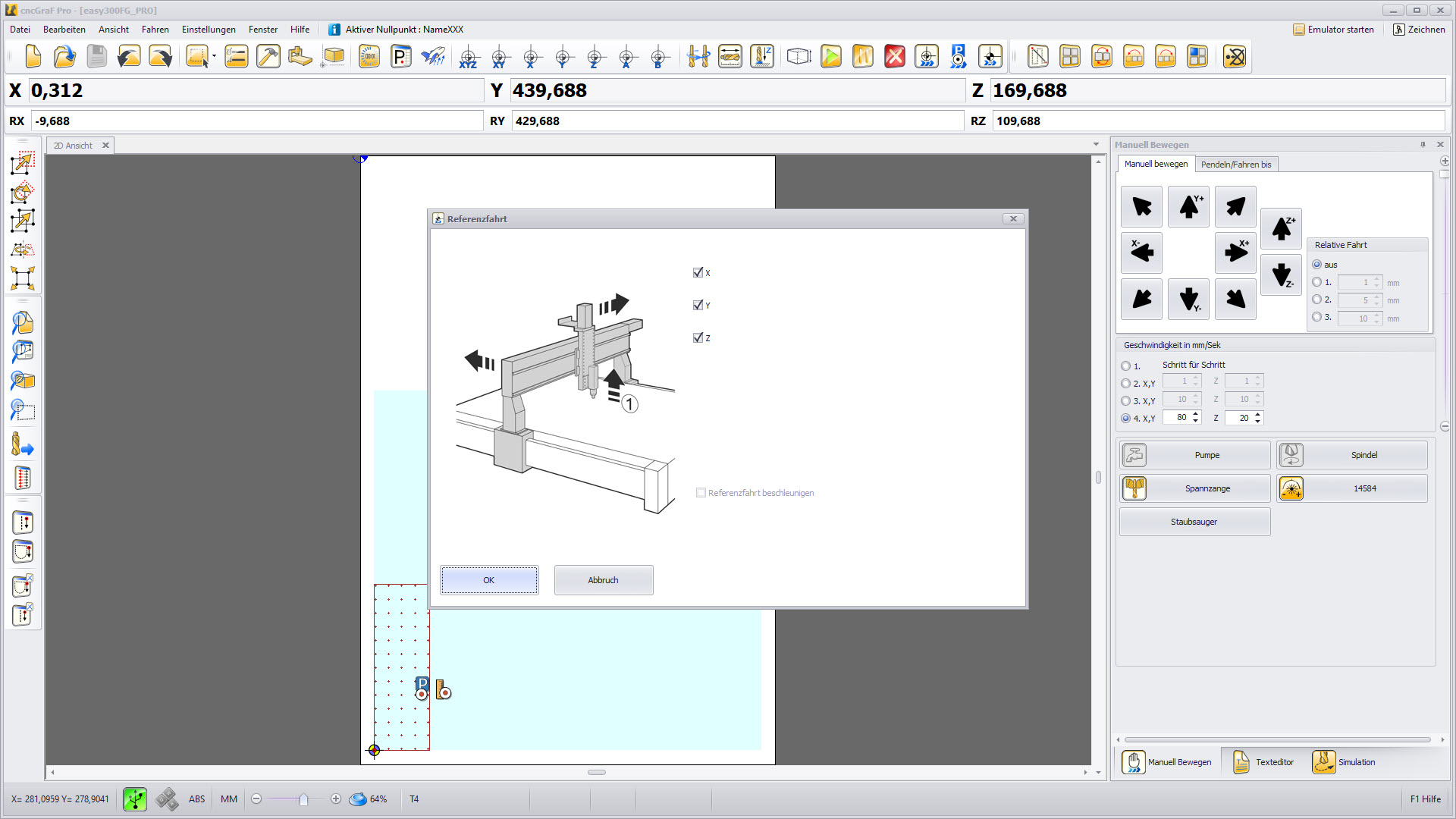 CNC Steuerungssoftware - cncGraF - Referenzfahrt