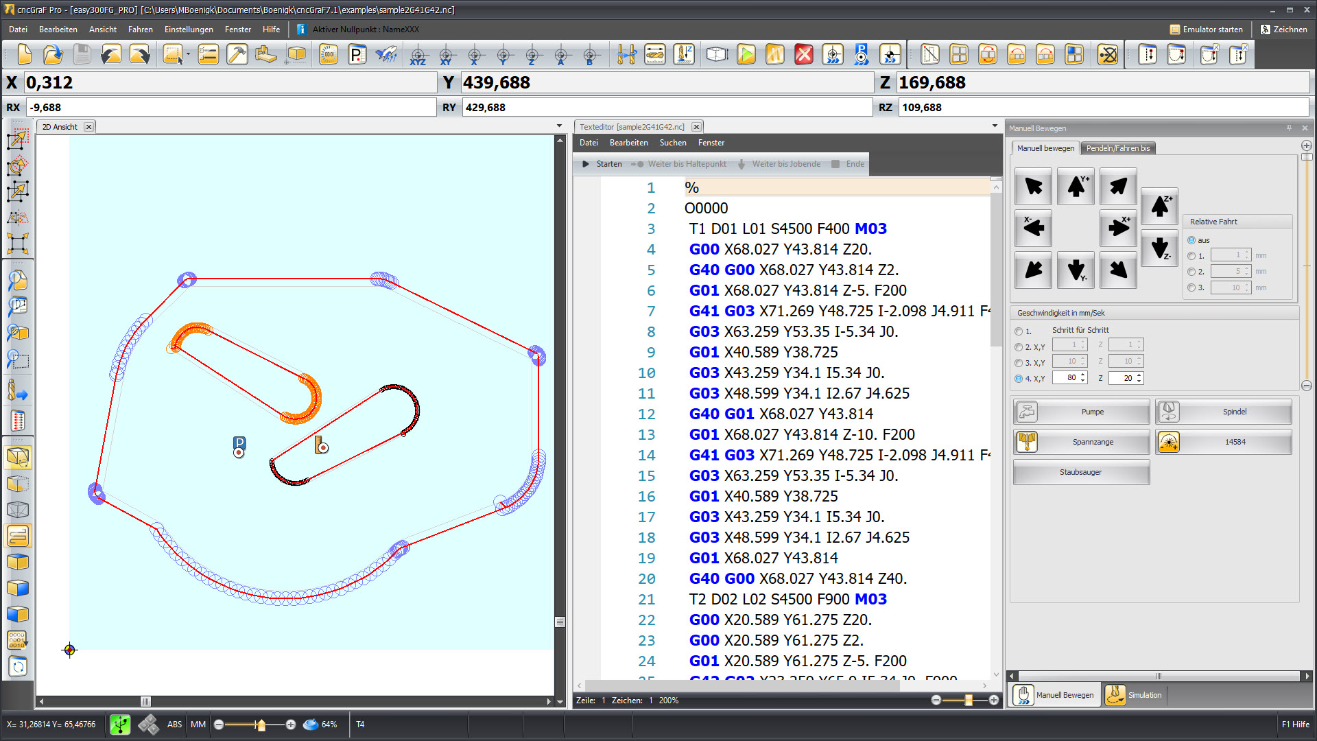 CNC Steuerungssoftware - cncGraF - G-Code Editor