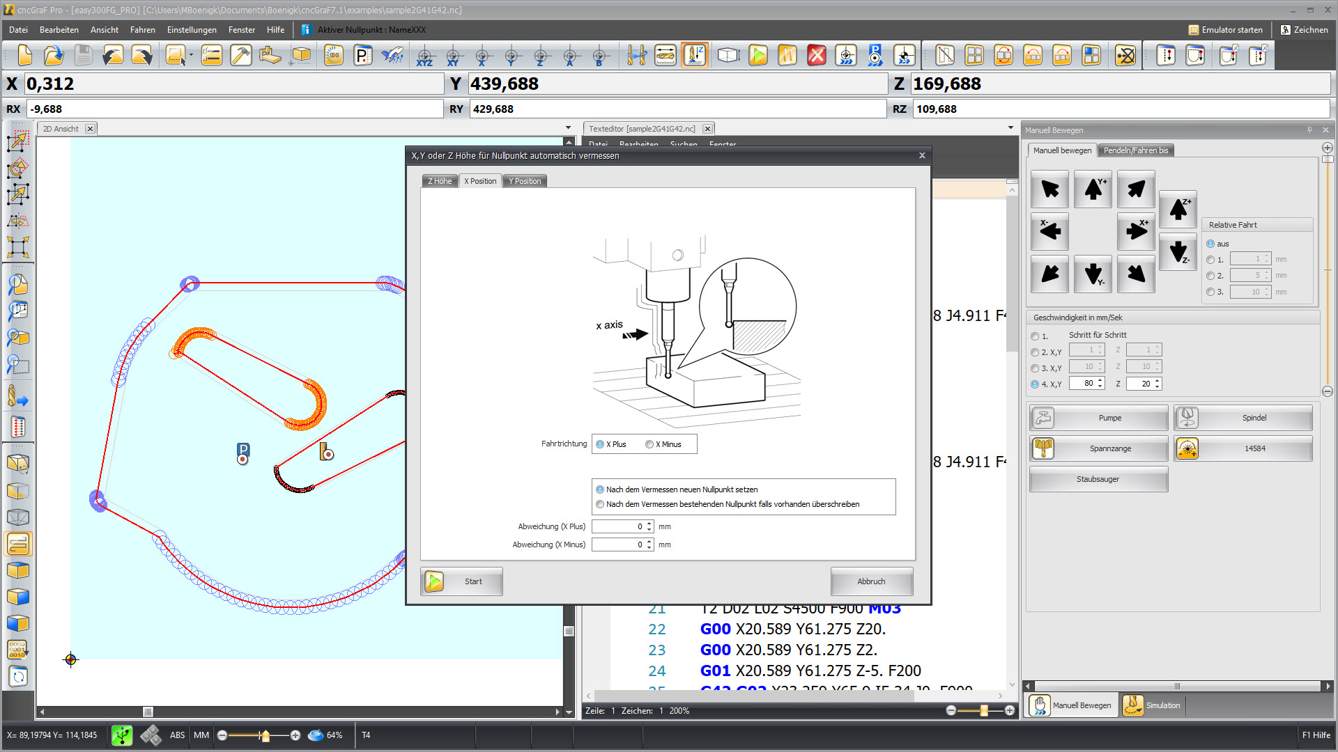 CNC Steuerungssoftware - cncGraF - 3D Taster