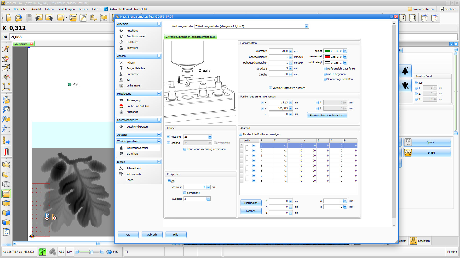 CNC Steuerungssoftware - cncGraF - Automatischer Werkzeugwechsler