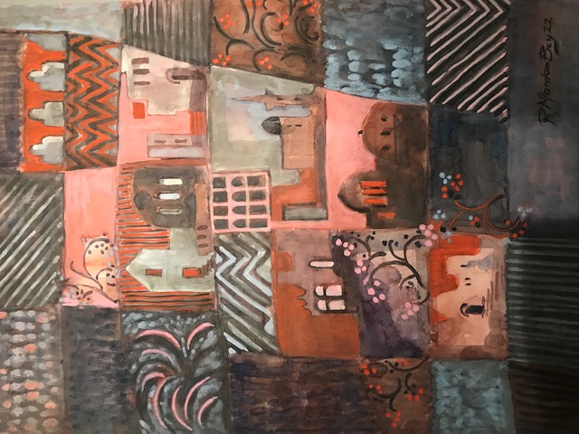 Composition III, Aquarell,45 x 38 cm, 2021 -Preis auf Anfrage