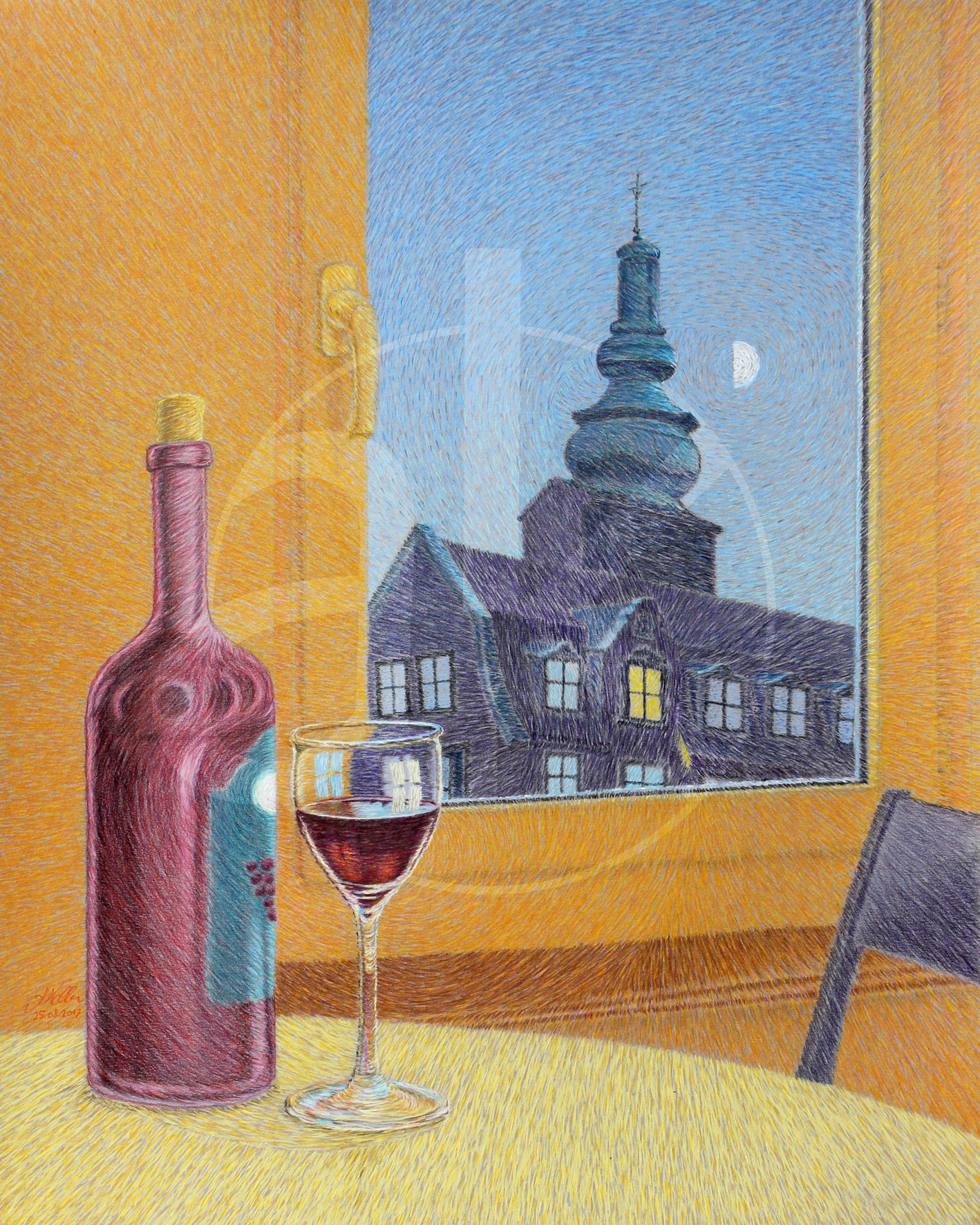  "Sehnsucht (Vin de la lune pleine)" - 40 x 50 cm