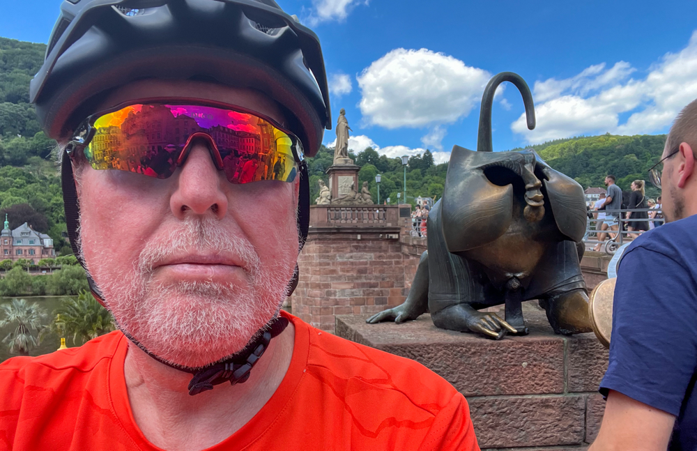 Einer der 2 Affen hat einen neuen Fahrradhelm!