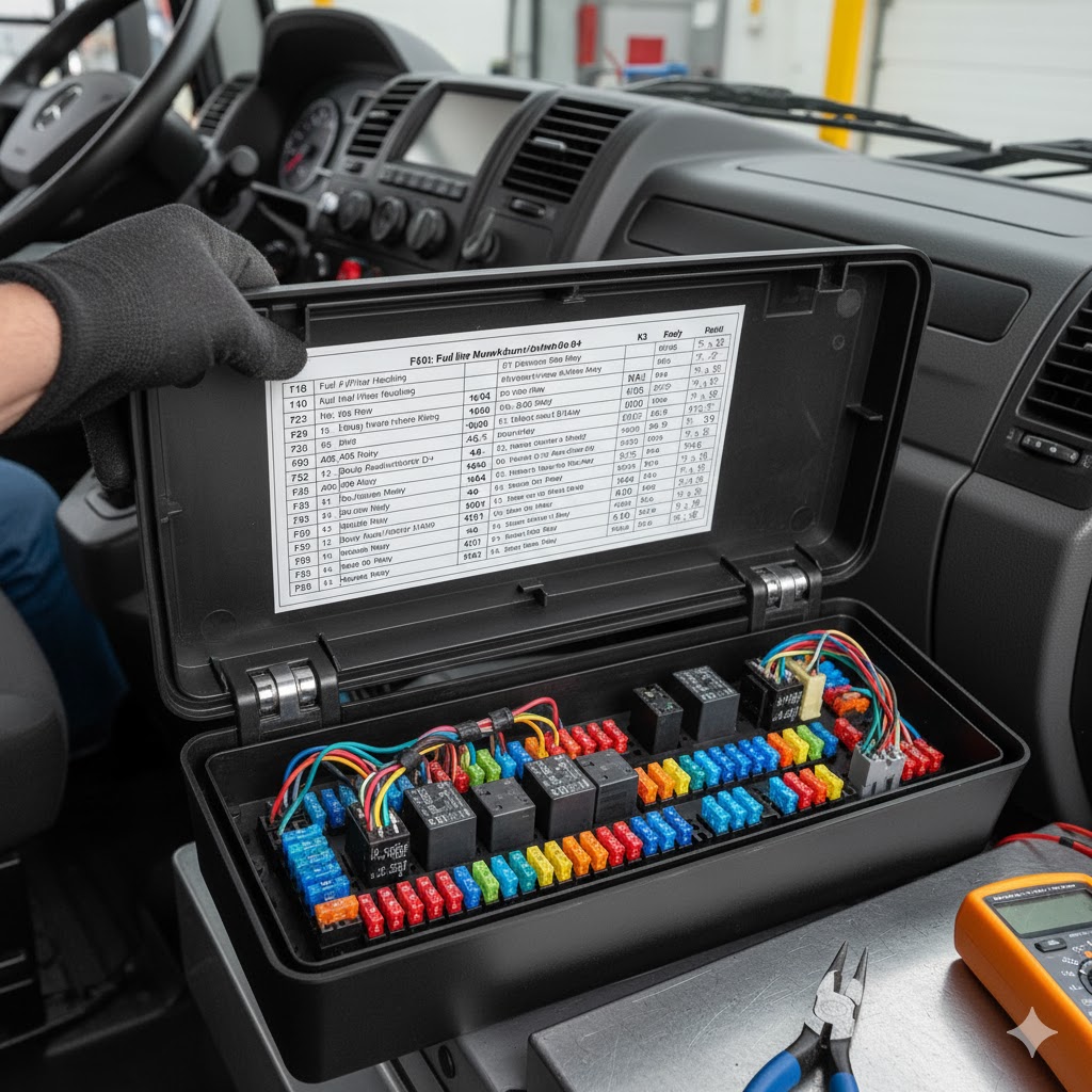 Mercedes Unimog Layout of fuses and relays