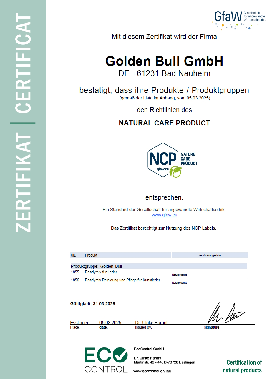 Okologische Lederpflege Mehr Golden Bull Shop