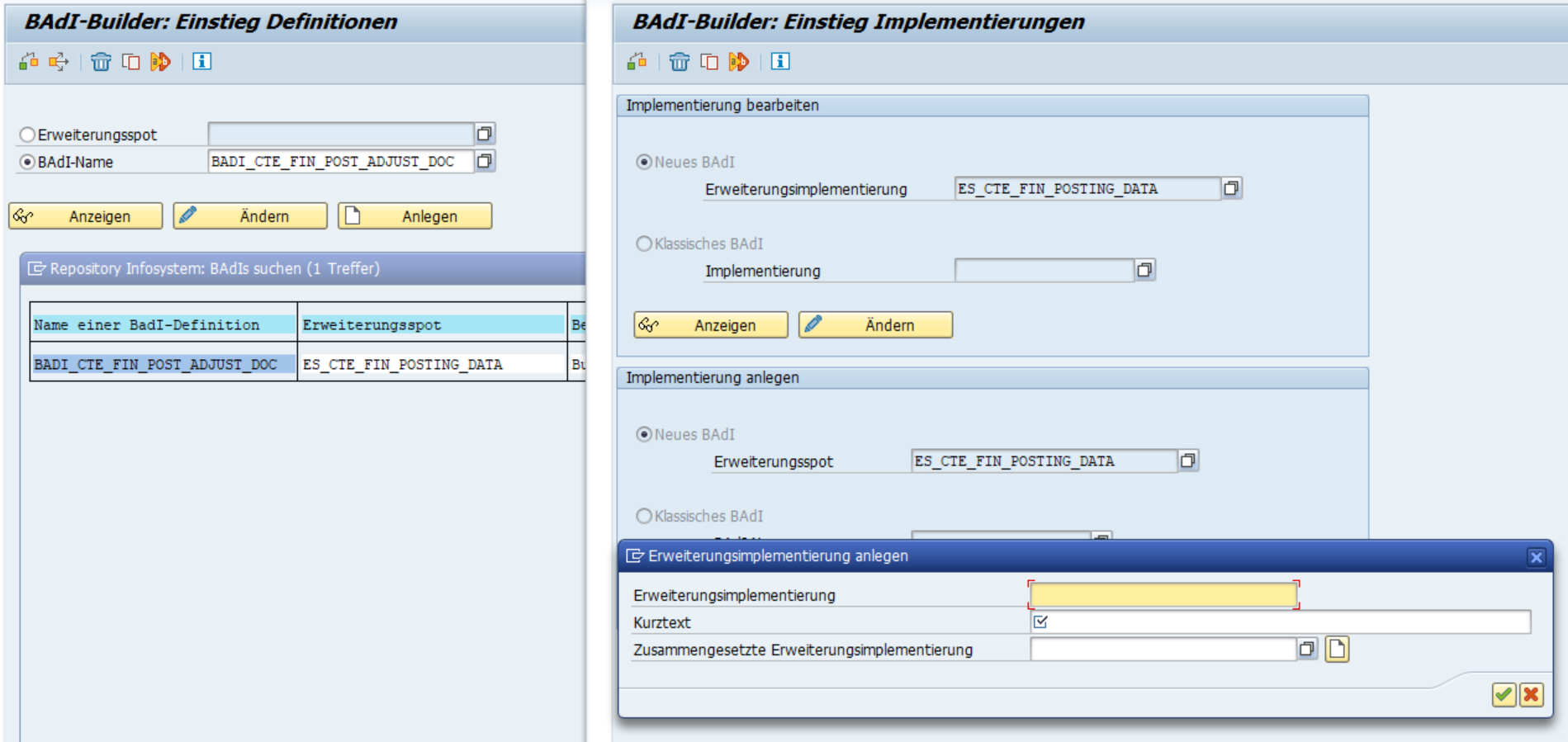 BADI Implementierung anlegen regotz