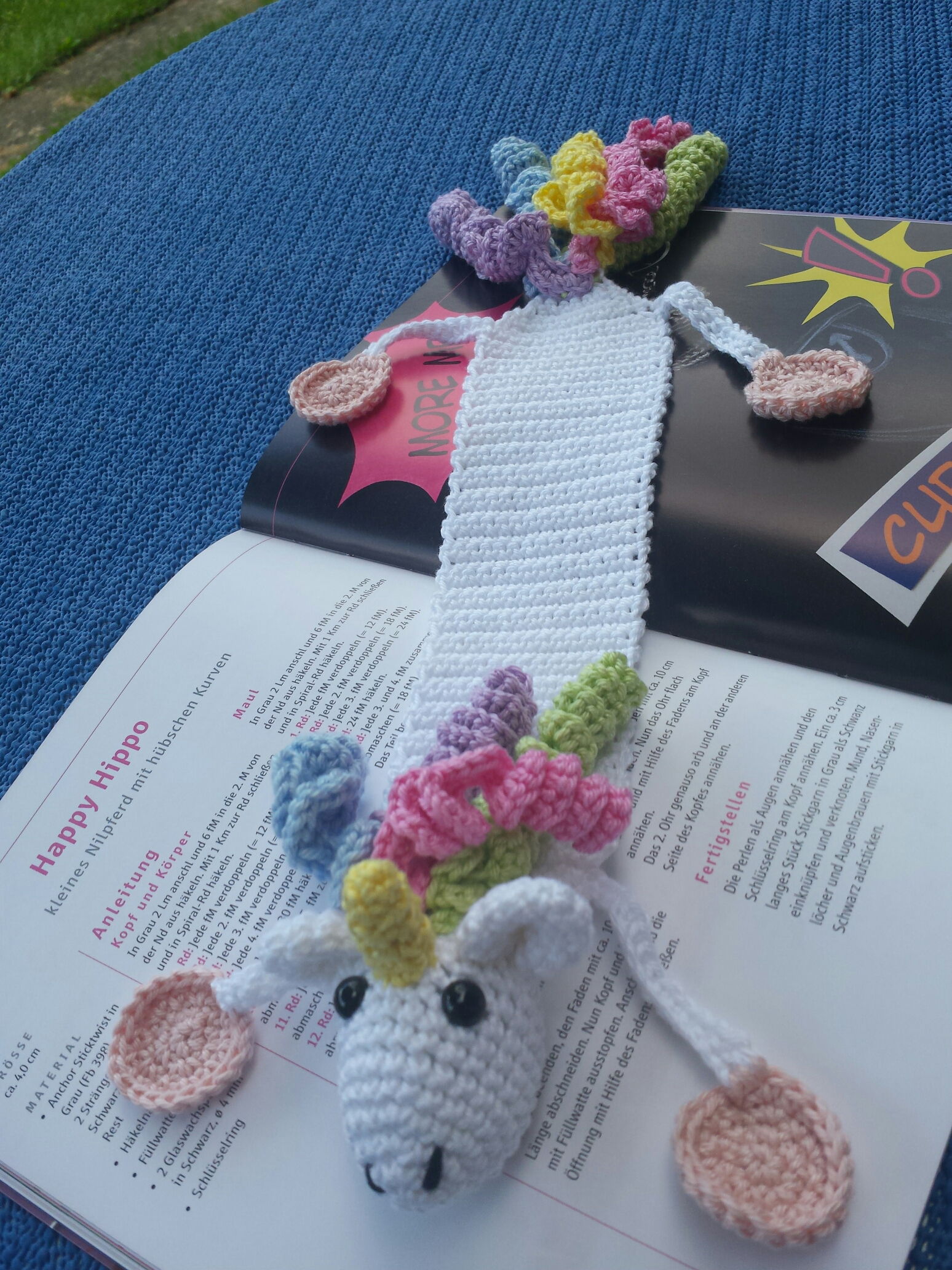 Lesezeichen Einhorn - Handarbeit und Häkeln