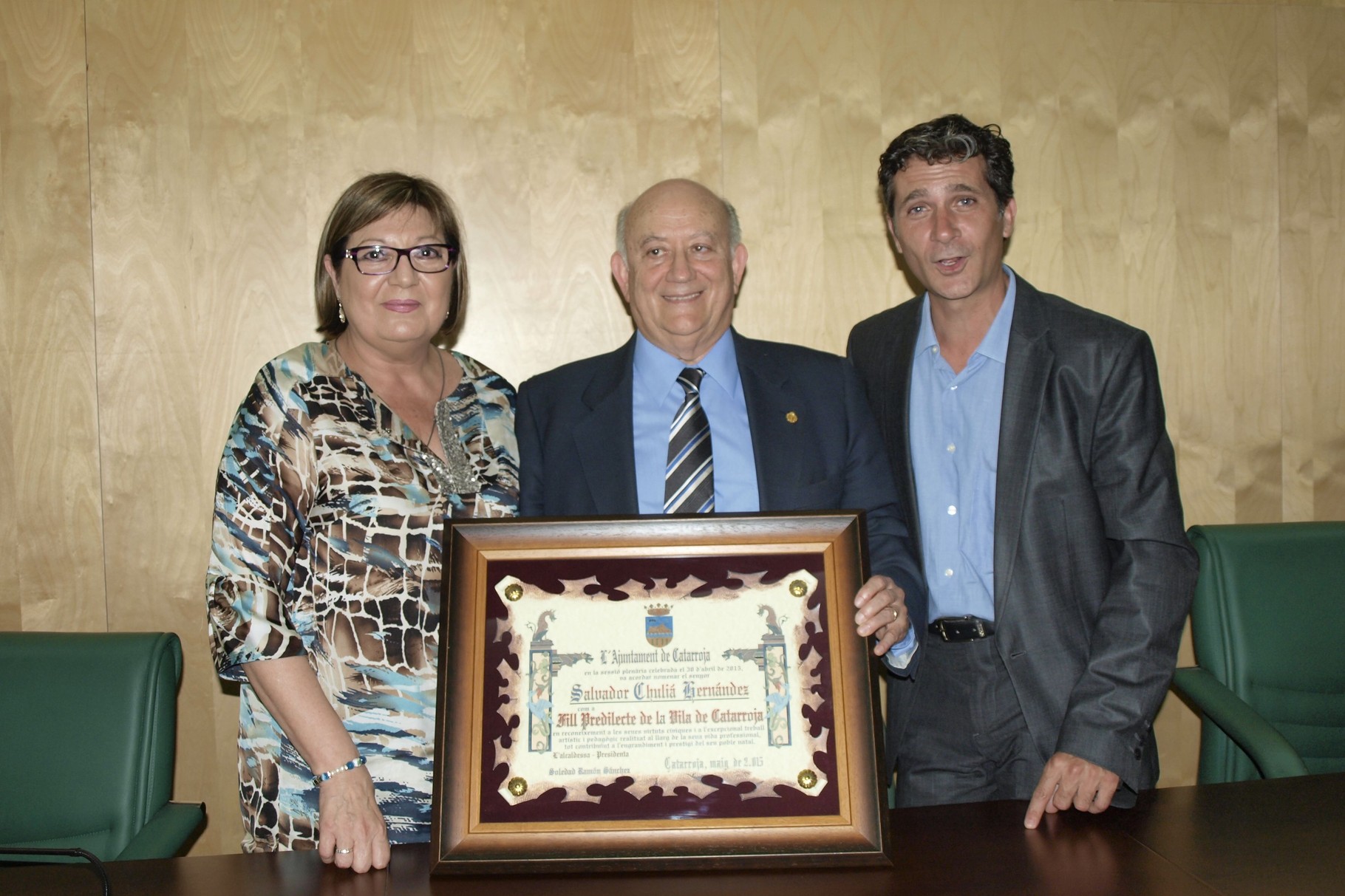 Con la alcaldesa Soledad Ramón y David Nácher, concejal de cultura.