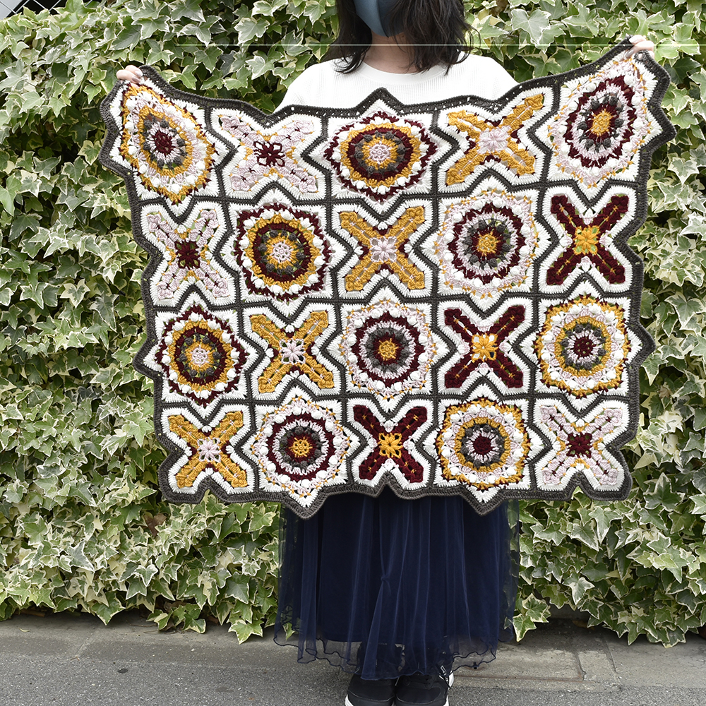 新品　かぎ針編み✨即日発送タイルブランケットキット洗える毛糸カラフル