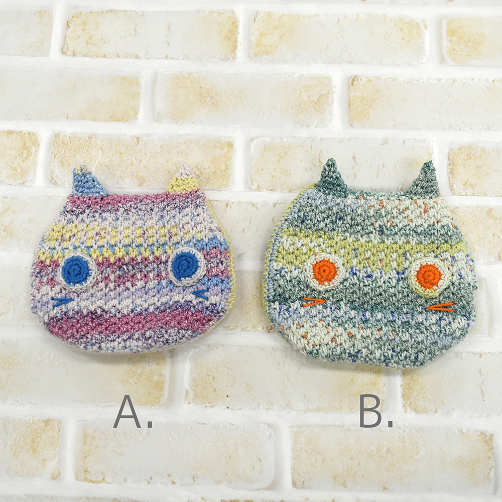 超特価激安の商品をすべて ねこのバネ口ポーチ：編み物キット - 内藤商事株式会社 財布・ケース・小物入れ